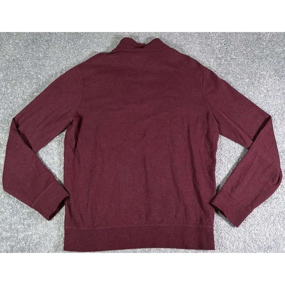 Polo Ralph Lauren Luxury Jersey Quarter Zip Pullover Sweater Mens Medium Red